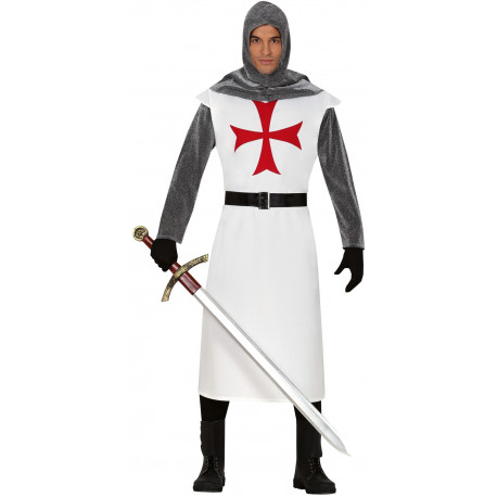 Disfraz de Cruzado Templario Blanco para Adulto