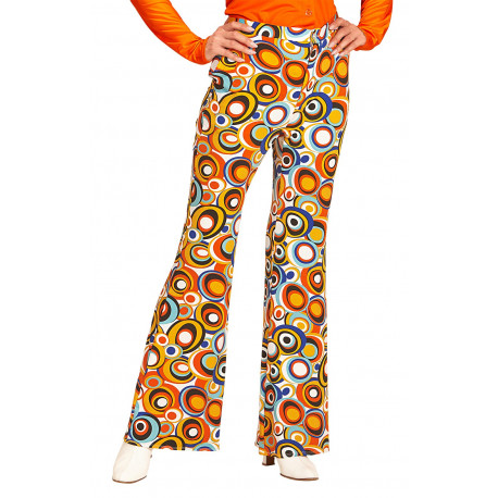 Pantalones de Campana Disco Multicolor para Mujer