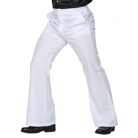 Pantalón de Campana Disco Blanco para Hombre