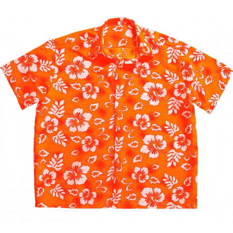 Camisa Hawaiana Naranja con Flores para Hombre