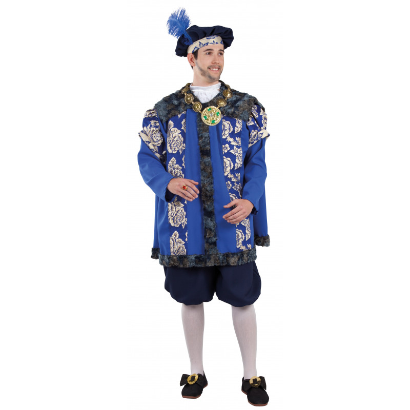 Ascensor Hito Ruidoso Disfraz de Príncipe Renacentista Azul para Hombre | Comprar