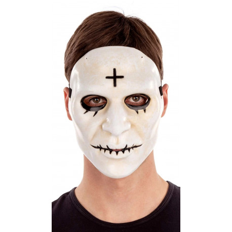 Máscara de La Purga Blanca con Cruz Negra
