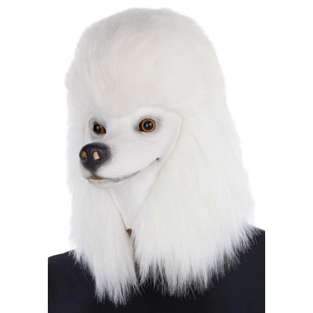 Máscara de Perro Caniche Blanco con Pelo
