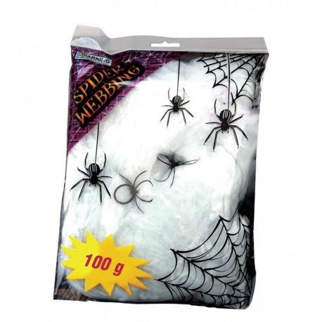 Bolsa de Telarañas con Arañas Negras de 100g