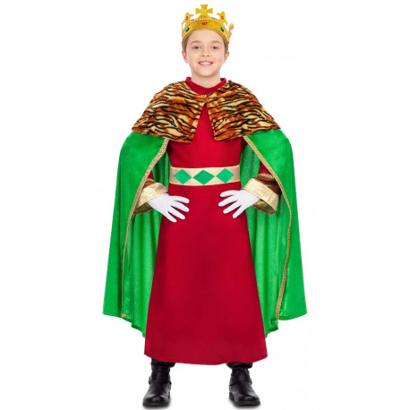 Disfraz de Rey Mago con Capa Verde Infantil