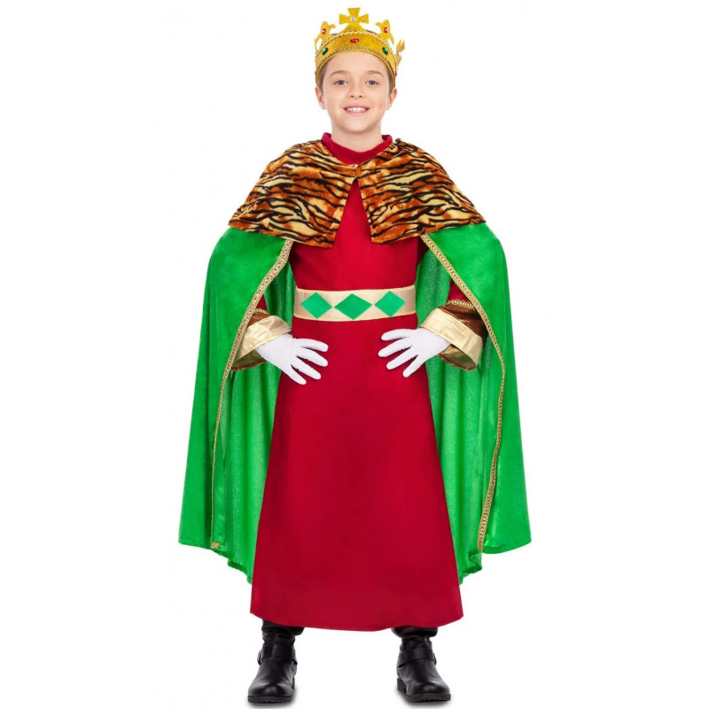 Disfraz de Rey Mago con Capa Verde Infantil