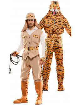 Disfraz Doble de Cazador y Tigre para Adulto