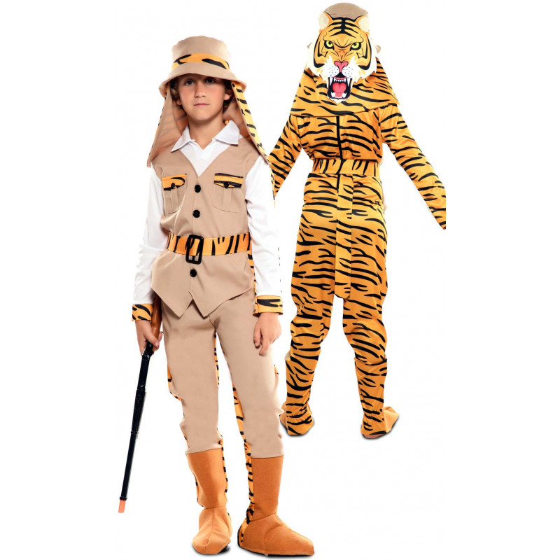Convertir estafador fuego Disfraz Doble de Cazador y Tigre para Niño | Comprar Online