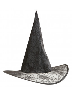 Sombrero de Bruja con Telarañas y Purpurina