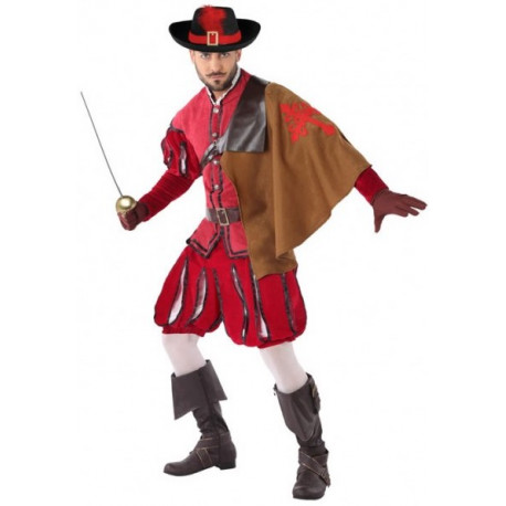 Disfraz de Mosquetero Rojo para Hombre
