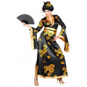 Disfraz de Geisha Negra con Flores para Mujer