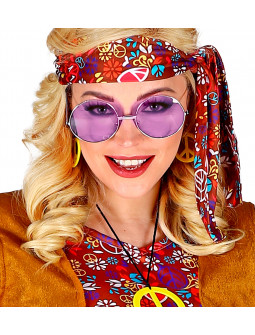 Gafas Hippies Redondas de Colores para Disfraces