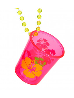Vaso de Chupito Rosa con Collar de Bolas