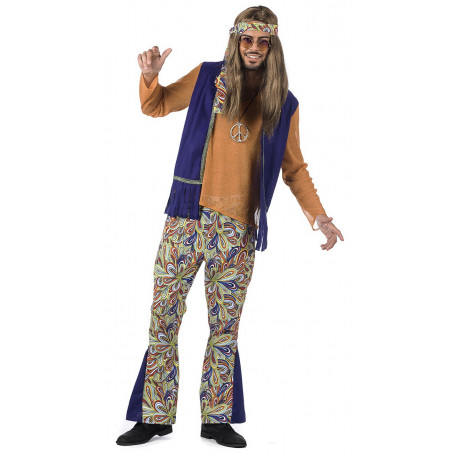 Disfraz de Hippie Psicodélico Premium para Hombre