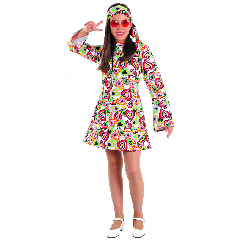 En Vivo Objetor Sueño Disfraz de Hippie Años 70 para Niña | Comprar Online