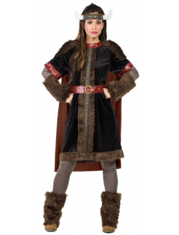 Disfraz de Guerrera Vikinga Negro para Mujer