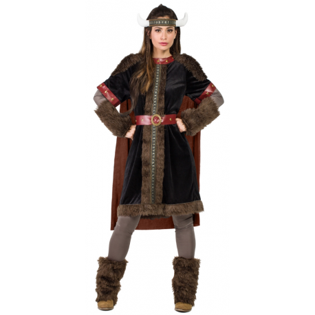 Disfraz de Guerrera Vikinga Negro para Mujer