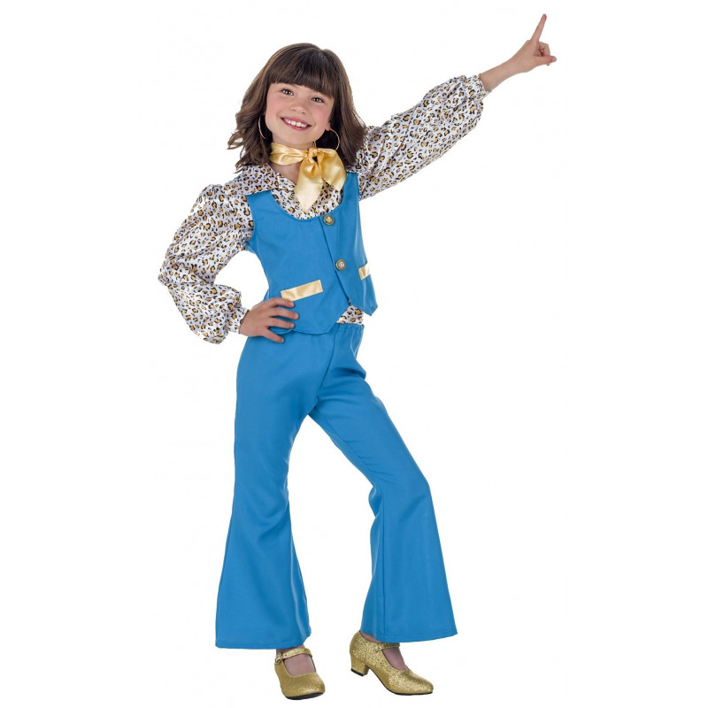 Revocación Distinción Sorprendido Disfraz de Chica Disco Años 70 Azul para Niña | Comprar