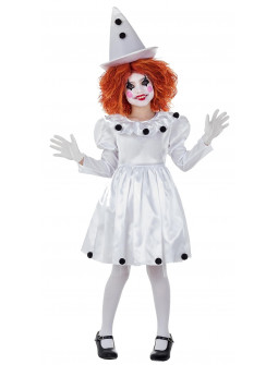 Disfraz de Payasa Pierrot para Niña