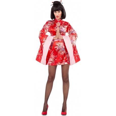 Disfraz de Geisha Sexy Rojo para Mujer