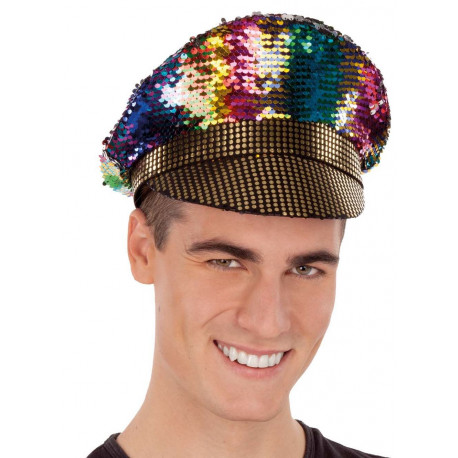 Gorra de Policía Multicolor con Lentejuelas