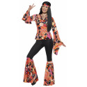 Disfraz de Hippie con Estampado Multicolor para Mujer