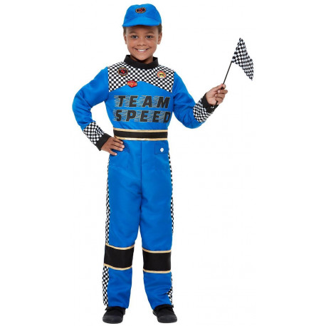 Disfraz de Piloto de Carreras Azul para Niño