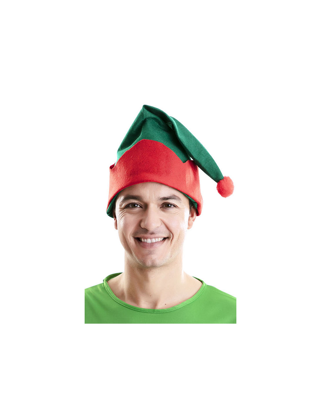 Gorro de Elfo de Navidad Verde y Rojo