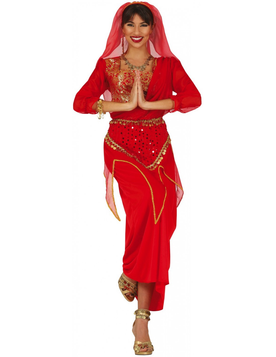agujas del reloj crédito voz Disfraz de India Bollywood Rojo para Mujer | Comprar Online