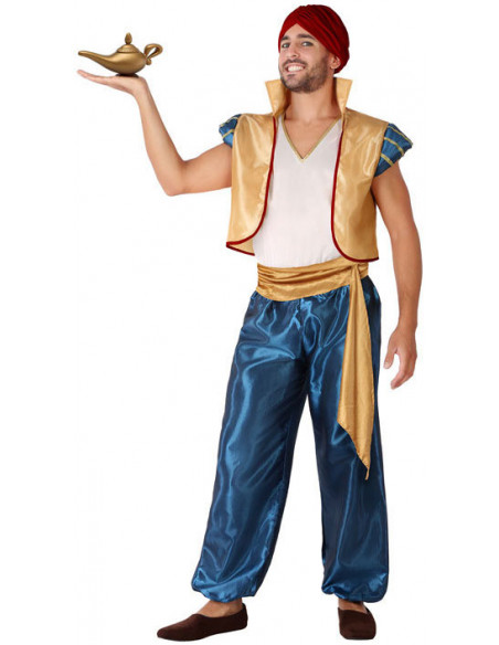 Disfraz de Árabe Dorado y Azul para Hombre