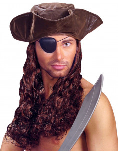 Sombrero Pirata con pelo y...