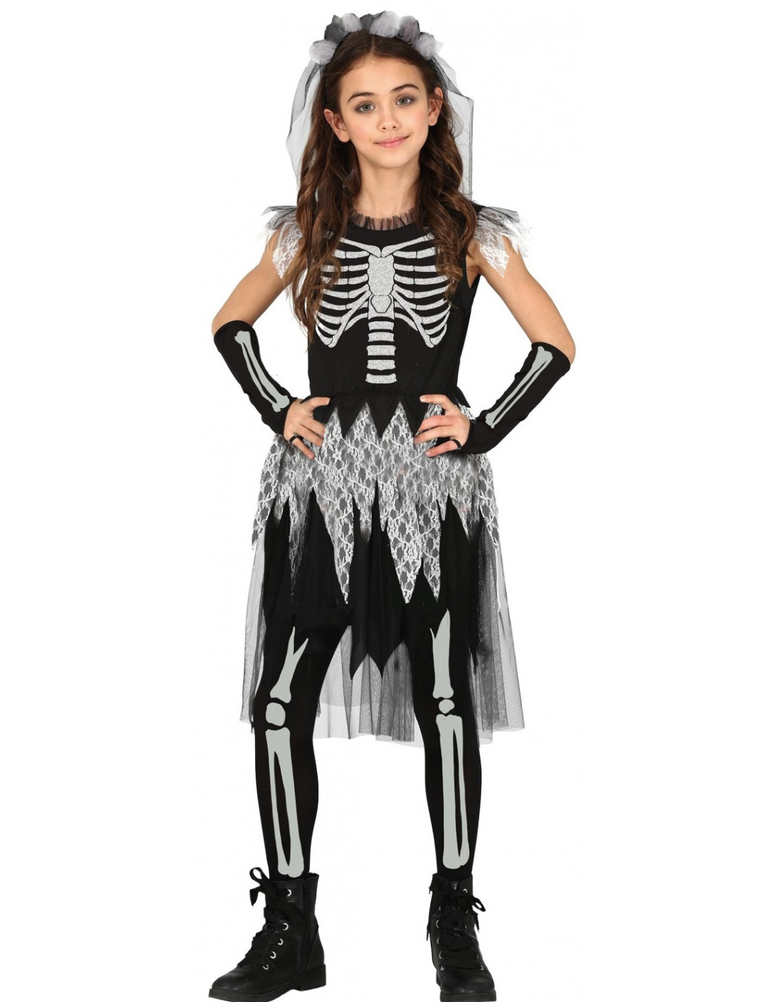 Antagonista horario tenga en cuenta Disfraz de Novia Esqueleto Infantil | Comprar Online | Disfraces Simón