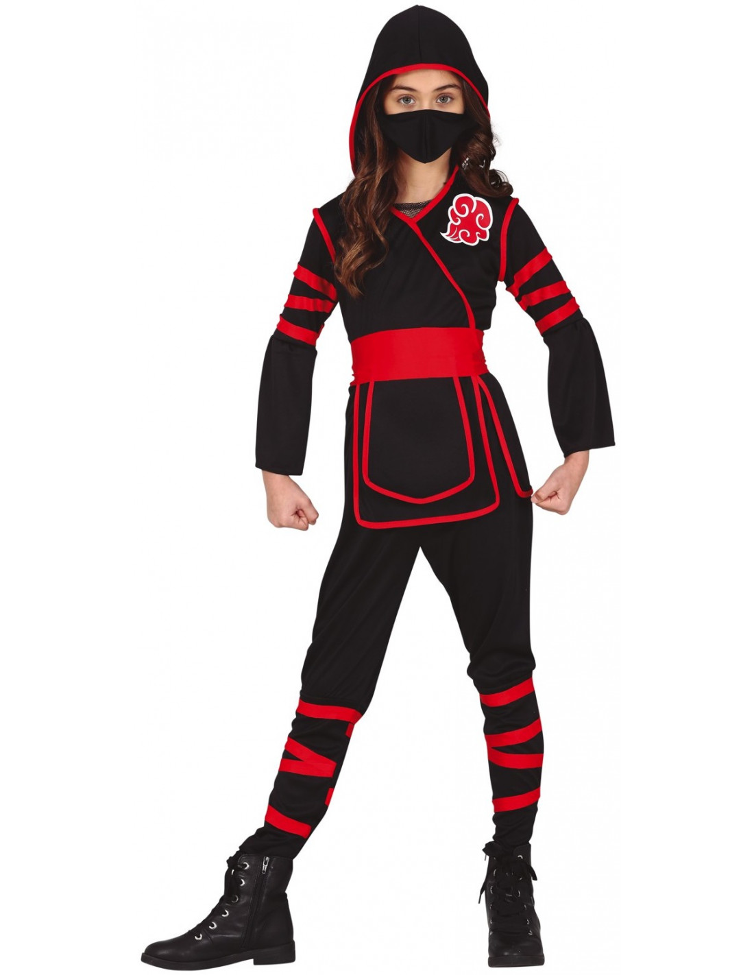 Enajenar inteligencia Fragante Disfraz de Ninja Negro y Rojo para Niña | Comprar Online