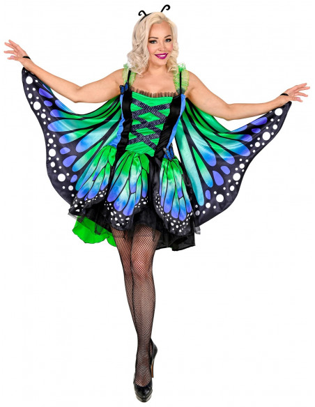 Patria tonto compensación Disfraz de Mariposa con Alas Verde y Azul para Mujer | Comprar Online