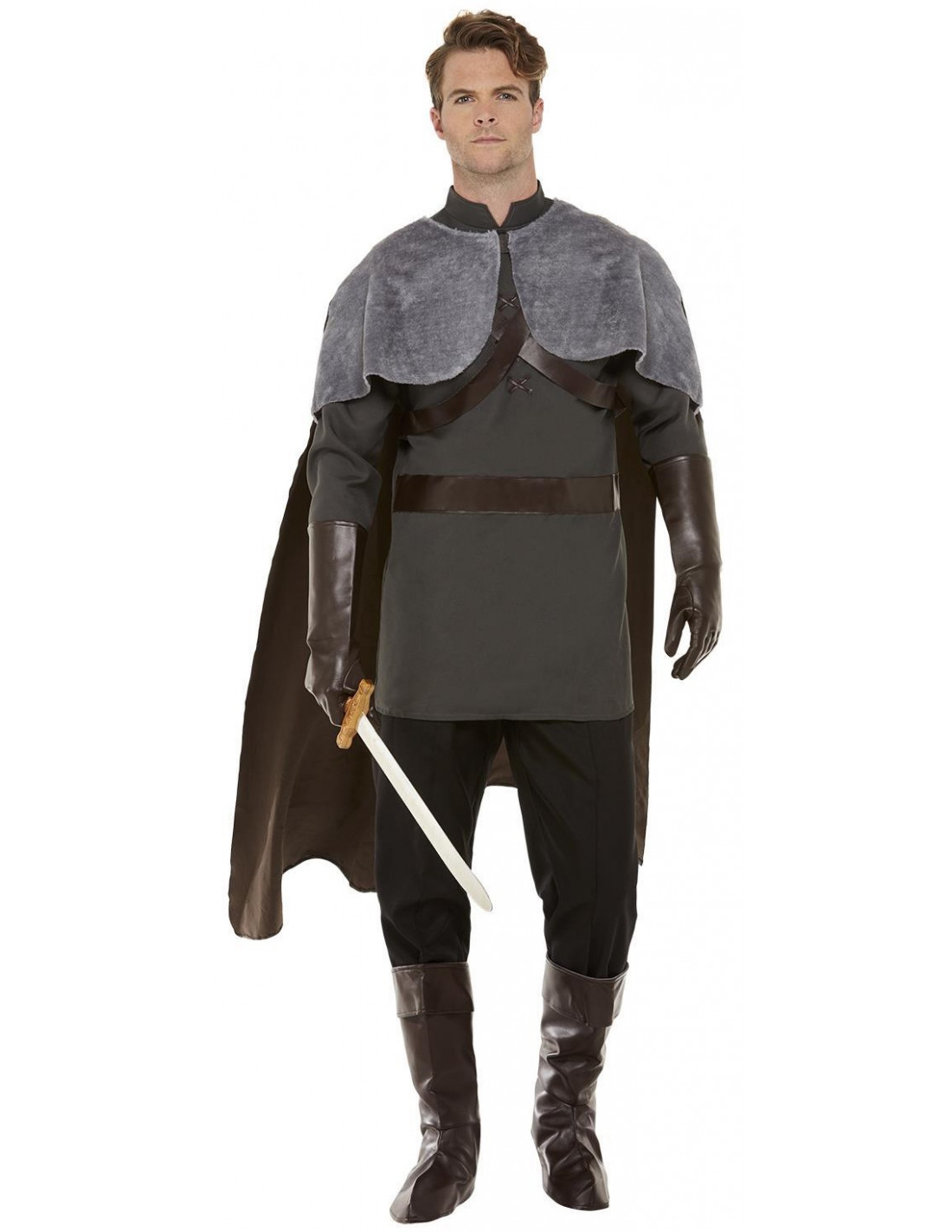 No autorizado locutor Anunciante Disfraz de Señor Medieval Gris con Capa para Hombre | Comprar Online