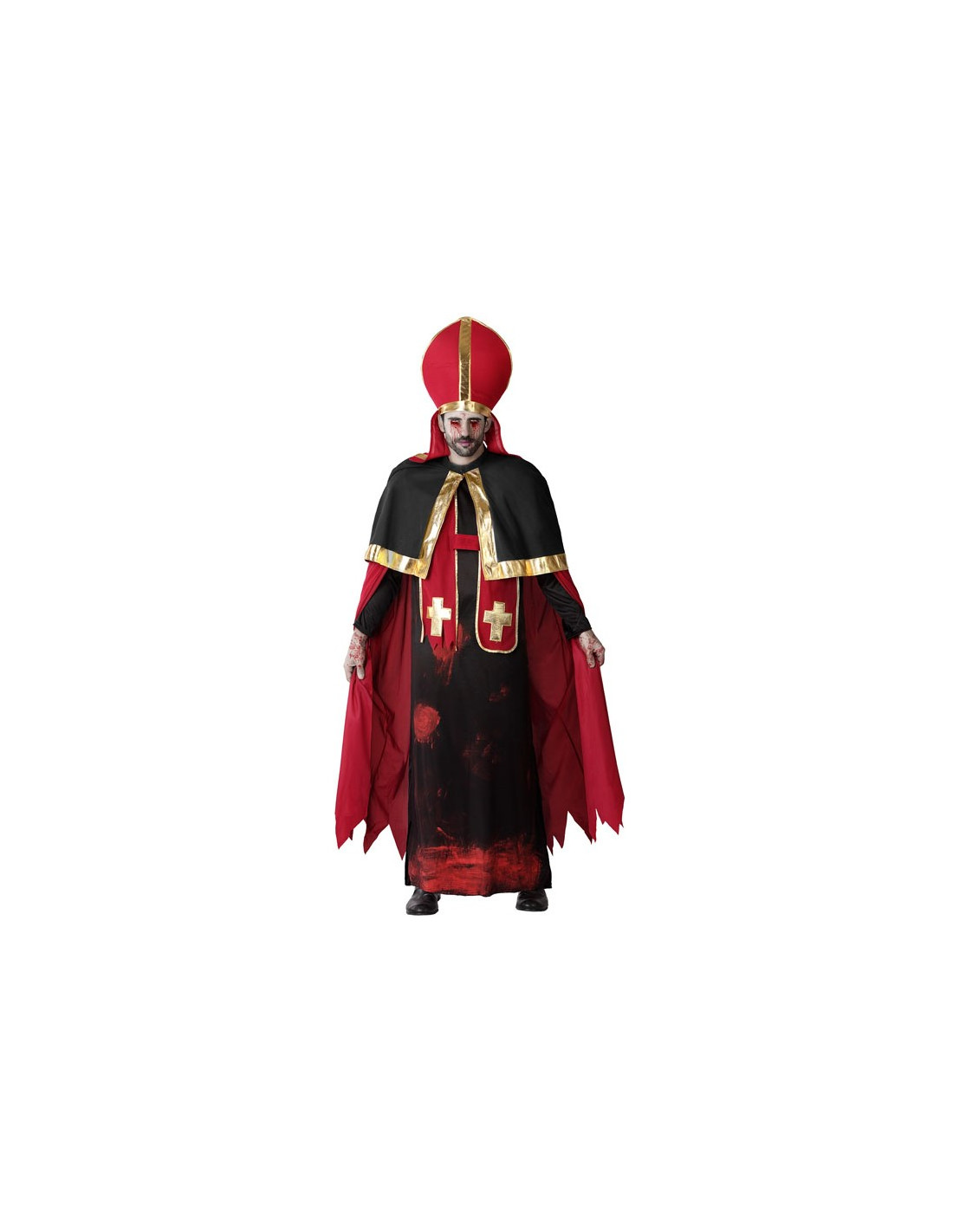 Disfraz Cardenal Papa Sacerdote Hombre Clérigo【Tallas Adulto S a L】【Túnica y Bonete】Disfraces Hombre Carnaval Profesiones 