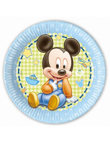 Pack de 8 Platos de Mickey Mouse Bebé