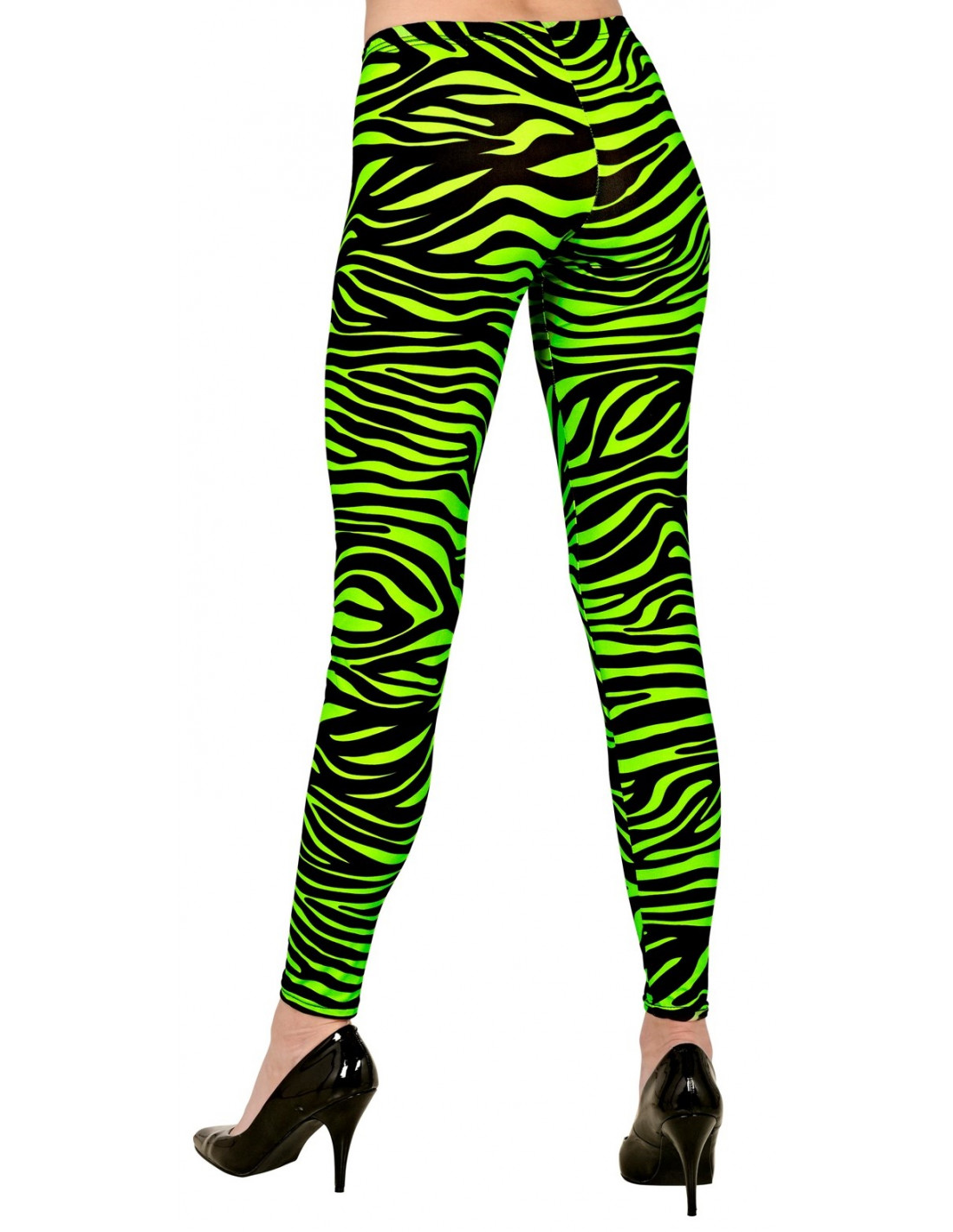 Leggins Años 80 Estampado Animal Verde Talla S-M. Tutús, medias y leggins  de disfraz . La Superpapelería