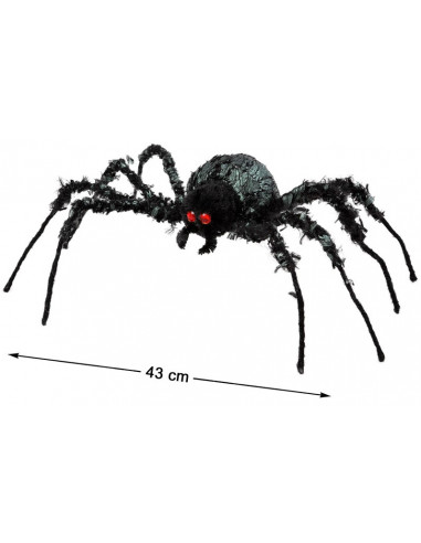 Araña Negra Gigante con Ojos Rojos