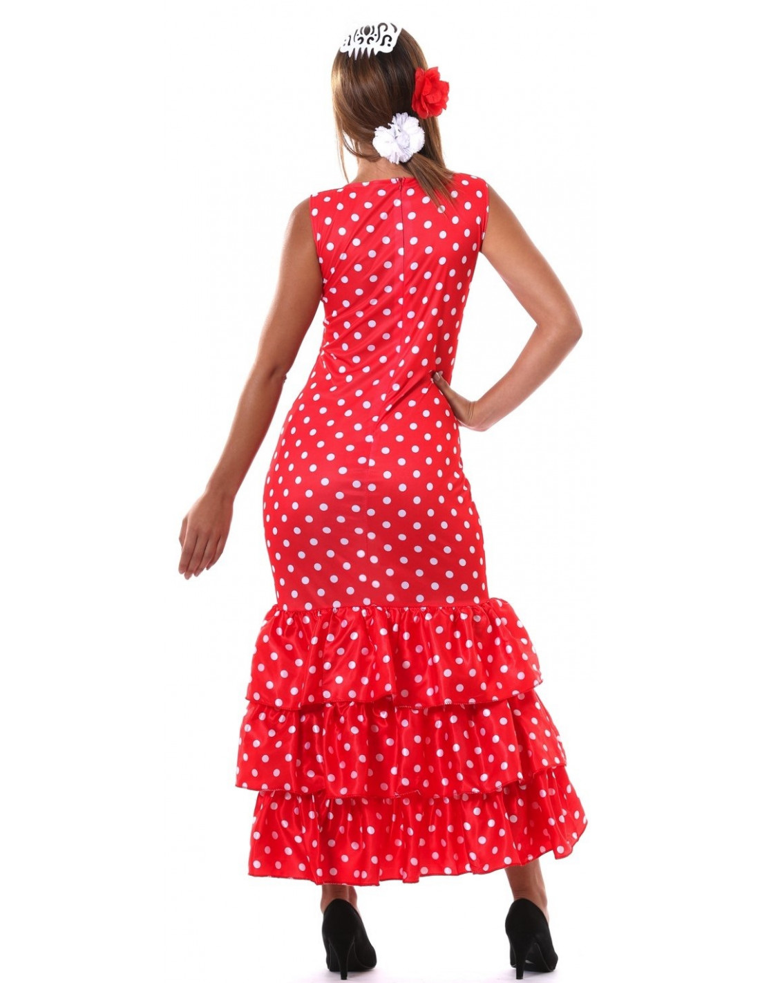 Disfraz de Flamenca Roja con Lunares Blancos para Mujer