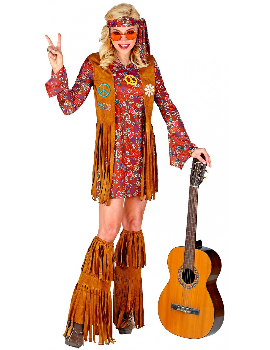 Inocente Dónde acumular Disfraz de Hippie Corto con Flecos para Mujer | Compra Online