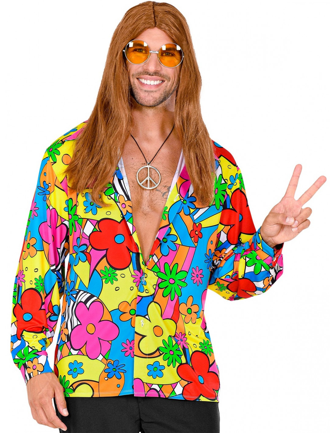 Camisa Hippie Colorida con Flores para Hombre | Comprar Online