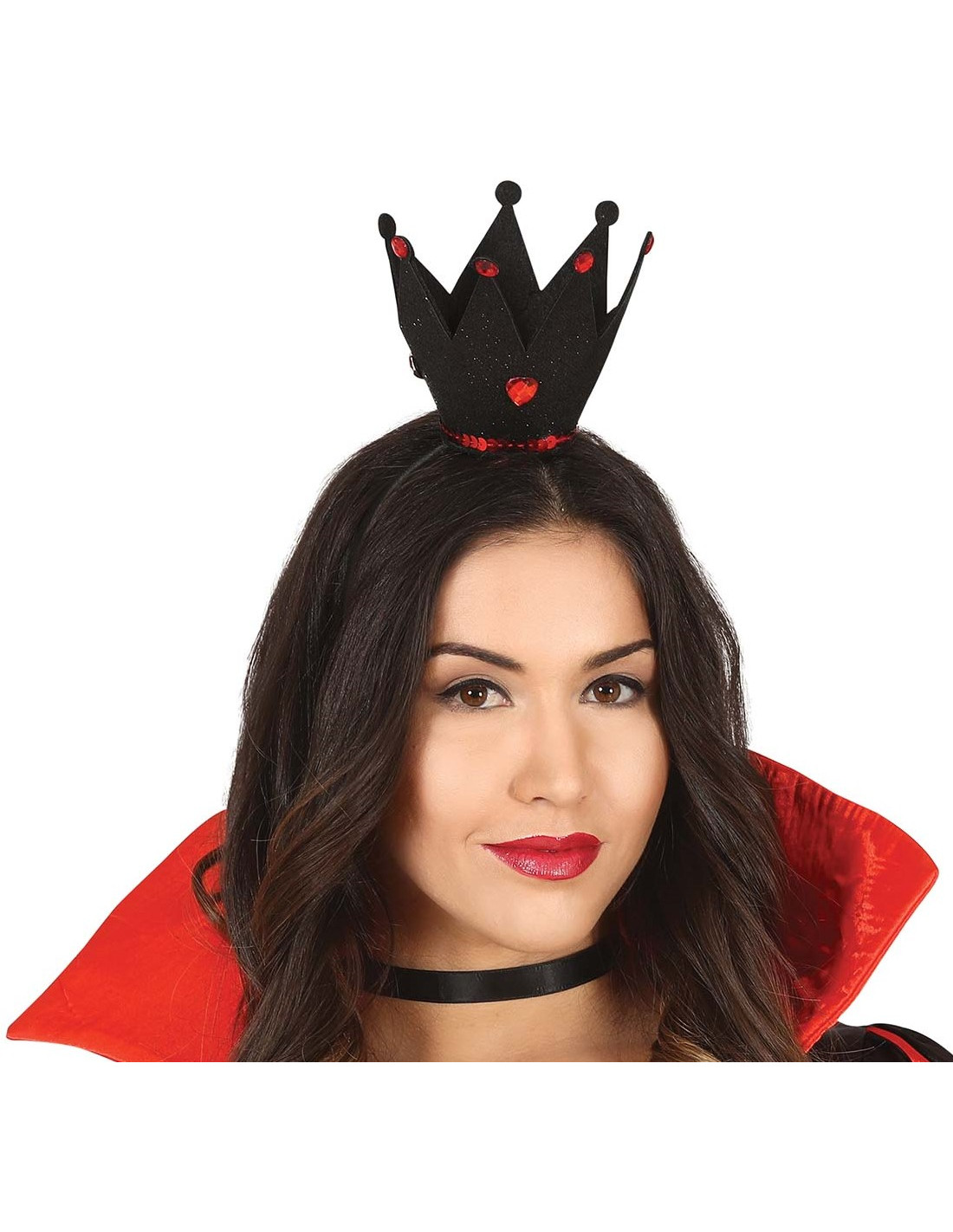 pausa Informar Puñalada Diadema con Corona Negra de Reina de Corazones | Comprar Online
