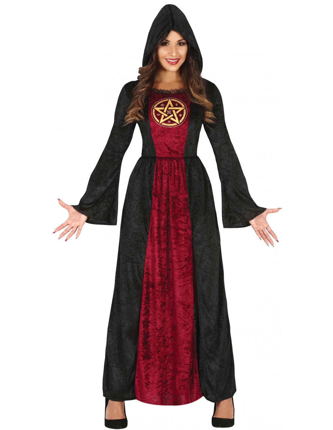 Asia clásico reporte Disfraz de Sacerdotisa Satánica con Capucha para Mujer | Comprar