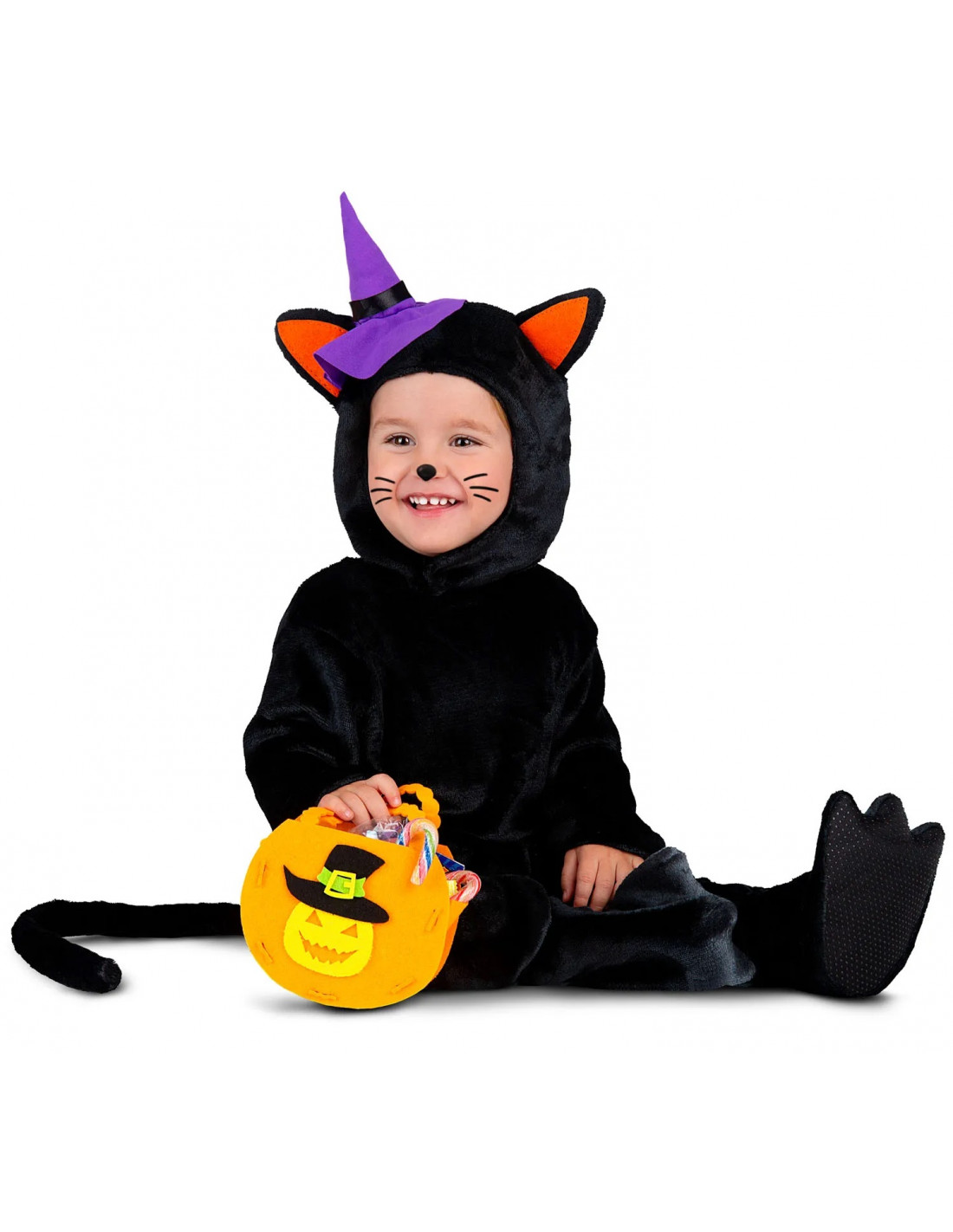 sin Acelerar arrojar polvo en los ojos Disfraz de Gato Negro con Sombrero de Bruja Infantil | Compra Online