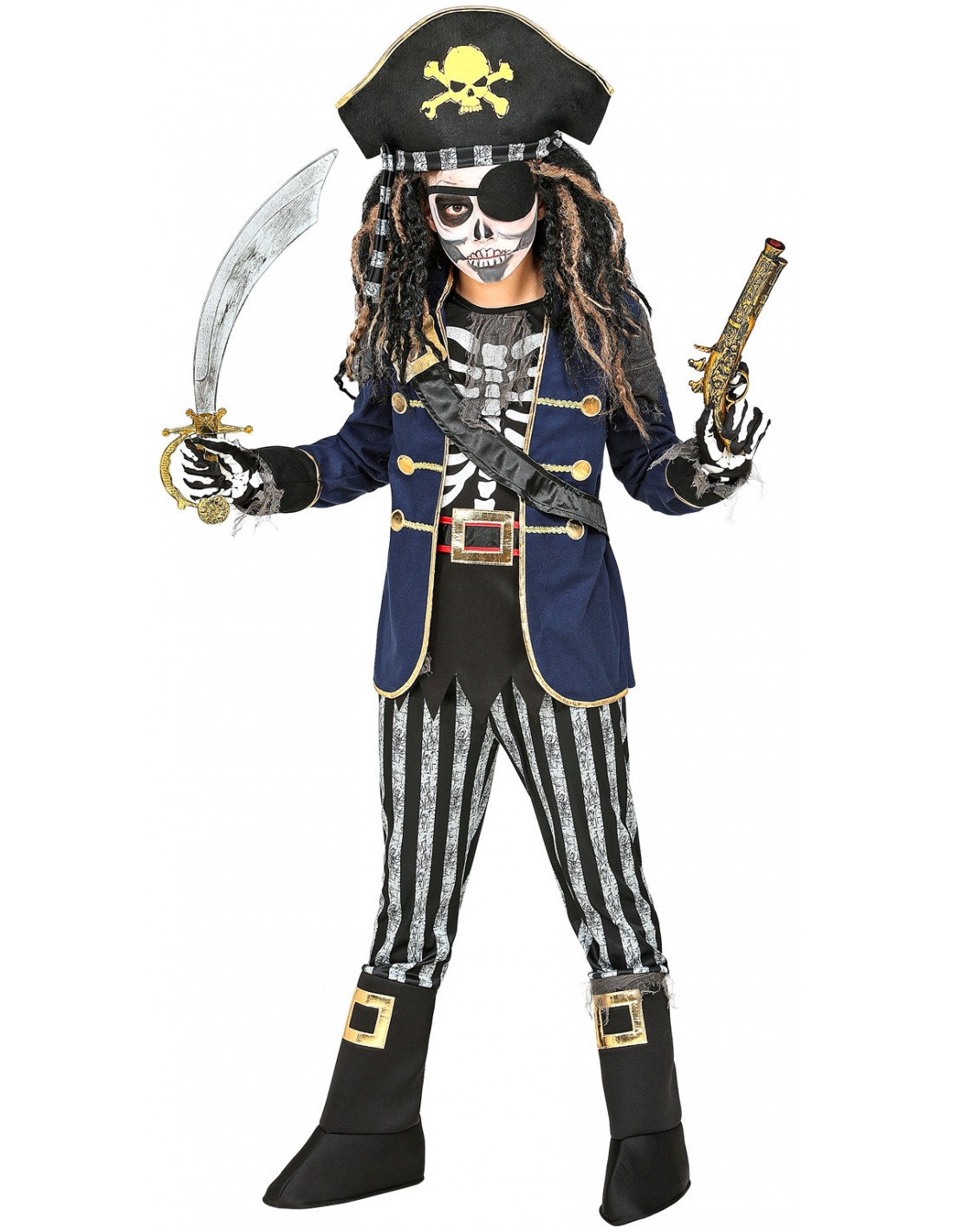 parilla Por ahí Pantano Disfraz de Capitán Pirata Esqueleto para Niño | Comprar Online