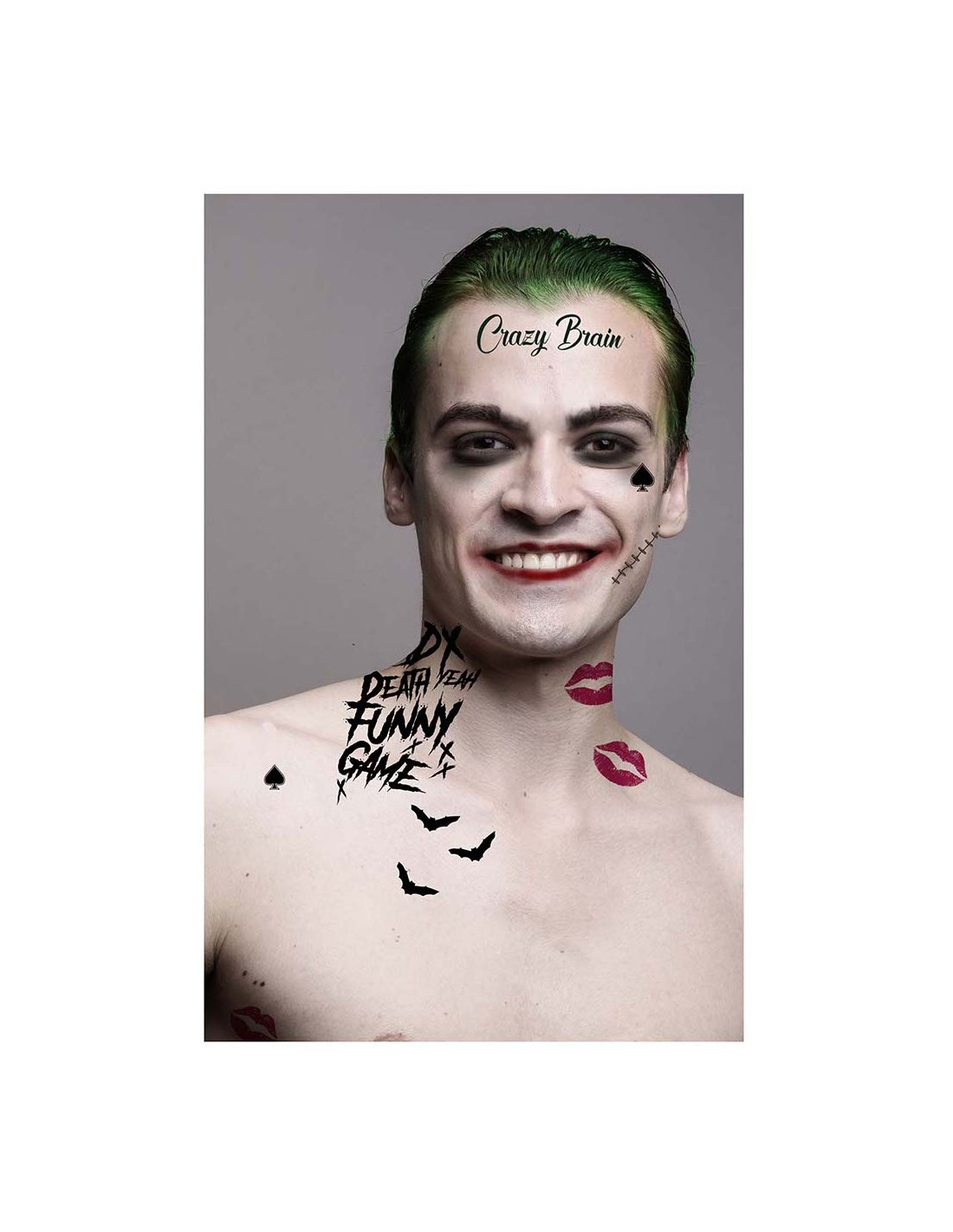 controlador desconcertado Elocuente Tatuaje de Joker para Cara y Cuerpo | Comprar Online
