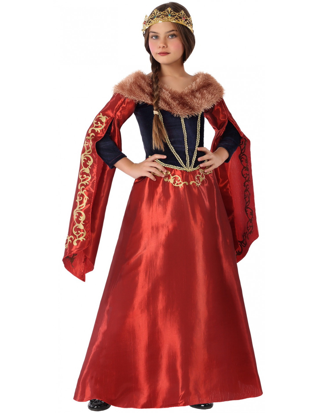 cueva engañar Perdido Disfraz de Reina Medieval Roja y Azul para Mujer | Comprar