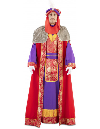 Disfraz de Rey Mago Rojo Clásico para...