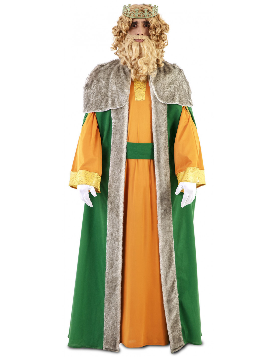 Capa Rey Mago Verde Disfraz Navidad